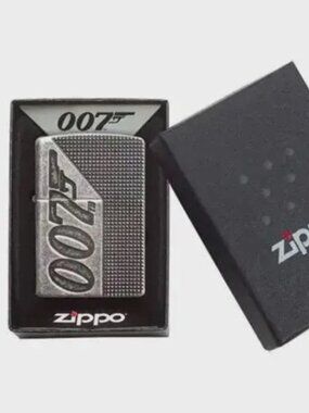Gorgeous James Bond Antique Silver Plate Zippo Lighter
